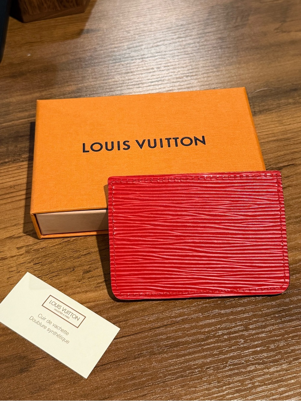 Louis Vuitton Red Epi Leather Card Holder
